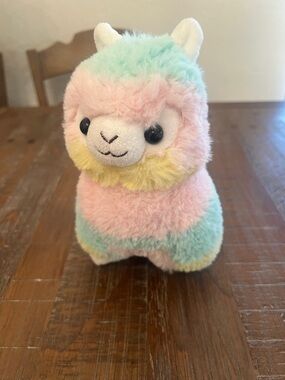 Pastel Rainbow Llama Plush Toy - Pink, Mint & Yellow